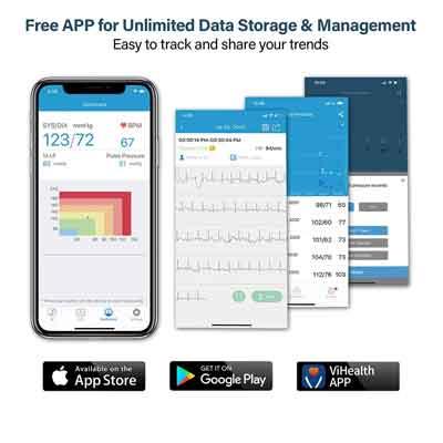 Image of smartphones and ViHealth app