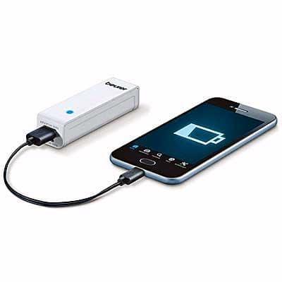 Image of powerbank charging up a smartphone