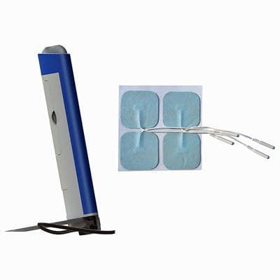 Image of evoStim T side view and skin electrodes