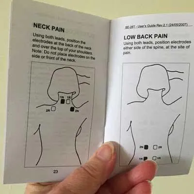 Image of sample page with skin electrode positioning