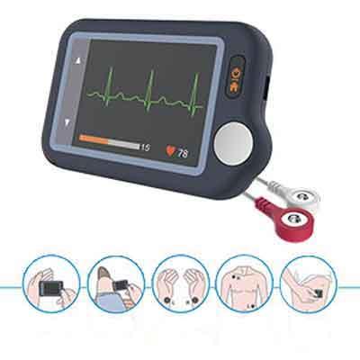 Image of Pulsebit-EX ECG Monitor with methods of ECG measurements 