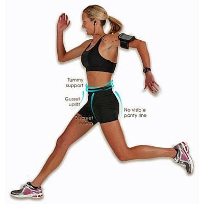 Image of woman running in support shorts