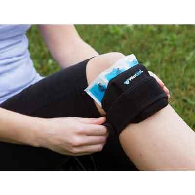 Image of fitting VibraCool on a knee