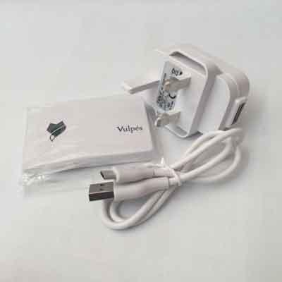 Image of battery module with USB cable and charger plug