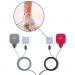 Image of a foot with skin electrodes attached 