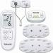 Image of EM 70 main unit, skin electrodes, extension cable and remote control
