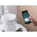 Image of Homeflow standing position and Minze app on a smartphone 