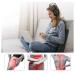 Image of a woman sitting with UTK heat pad soothing her back